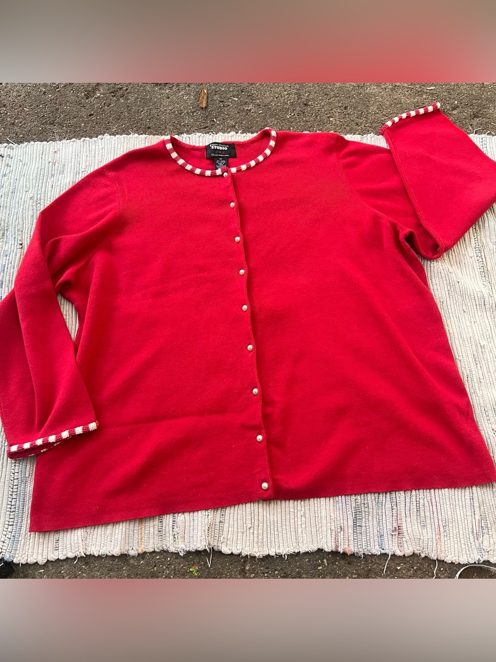 Women's 3X cotton Designers Original Studio Red Christmas Sweater/Cardigan